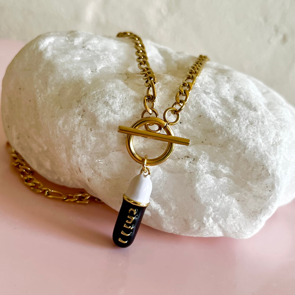 Image of Chill Pill Necklace - Black