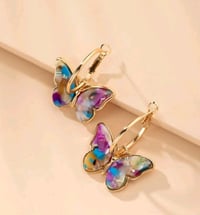 Butterfly Charm Drop Earrings