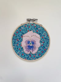 Image 1 of Original Hand Embroidery - Flora’s Pansy No. 3