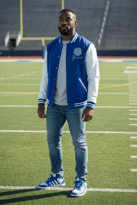 Image 3 of Get Use 2 It Varsity Baseball Jacket (Blue)