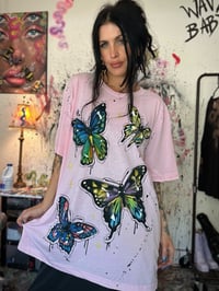 Image 3 of “FLUTTERBY” HAND PAINTED T-SHIRT XL