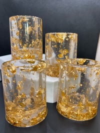 Image 1 of Epoxy Resin Shot Glasses with Foil Flakes