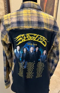 Vintage Yellow/Black Hoodie Flannel Shirt The Eagles