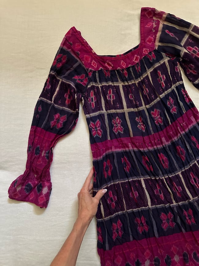 early 70s indian gauze maxi dress 