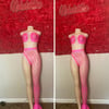 Pink one leg fishnet 