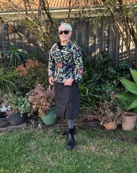 Image 2 of Kylie Jane Tulip skirt-black pinstripe 