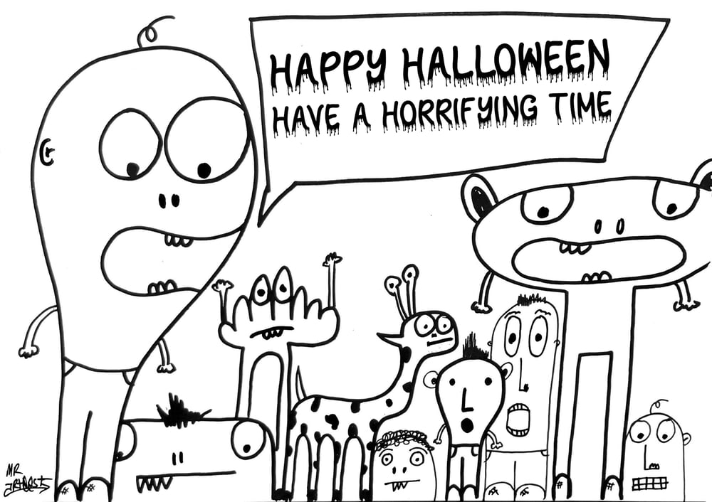 FREE Halloween Monster Doodles