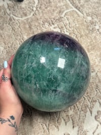 Image 9 of XXL 20LB RAINBOW FLUORITE SPHERE -CHINA- A