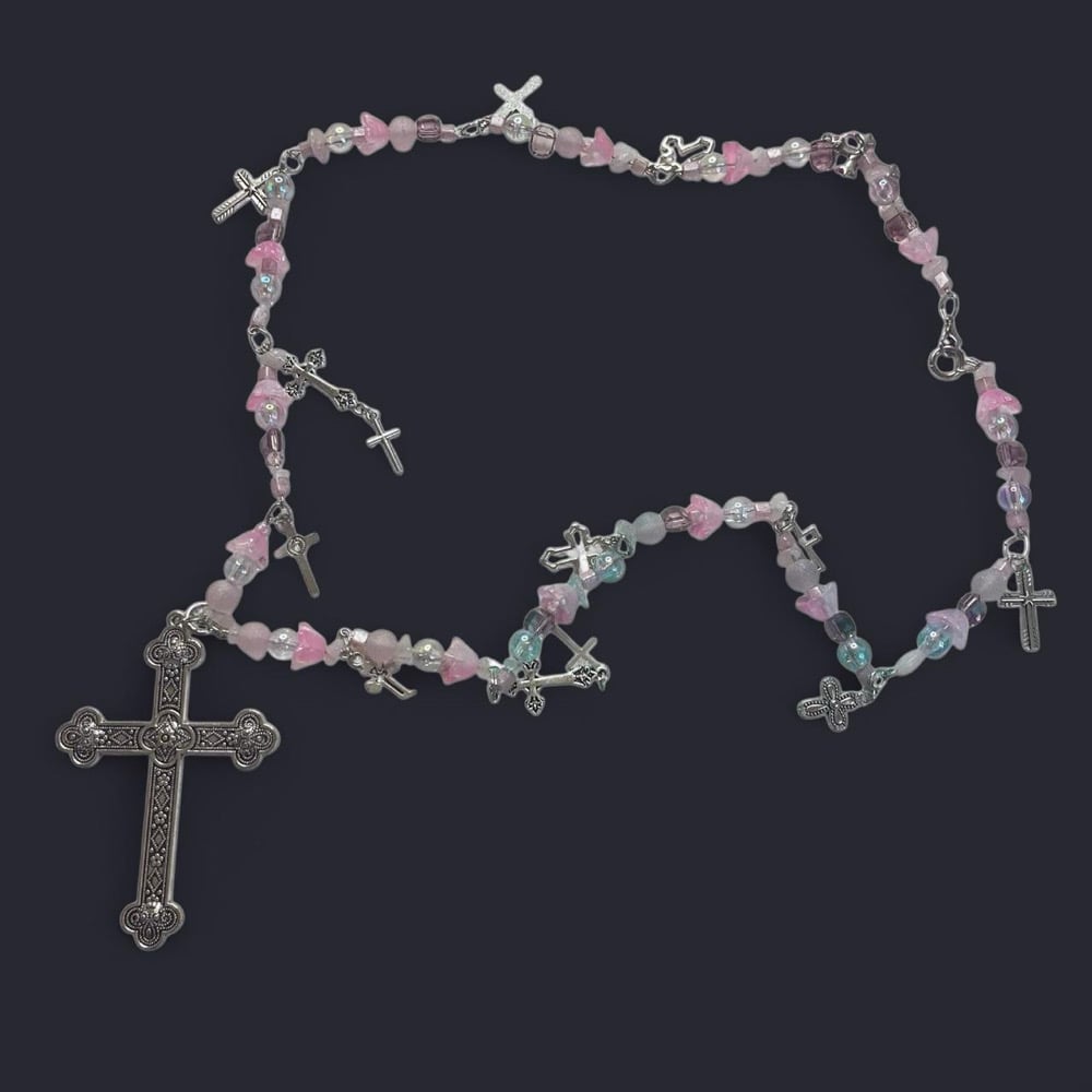 Image of PINK CROSS CHAIN