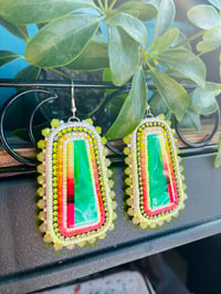 Image 3 of Limeade Inlay Earrings 
