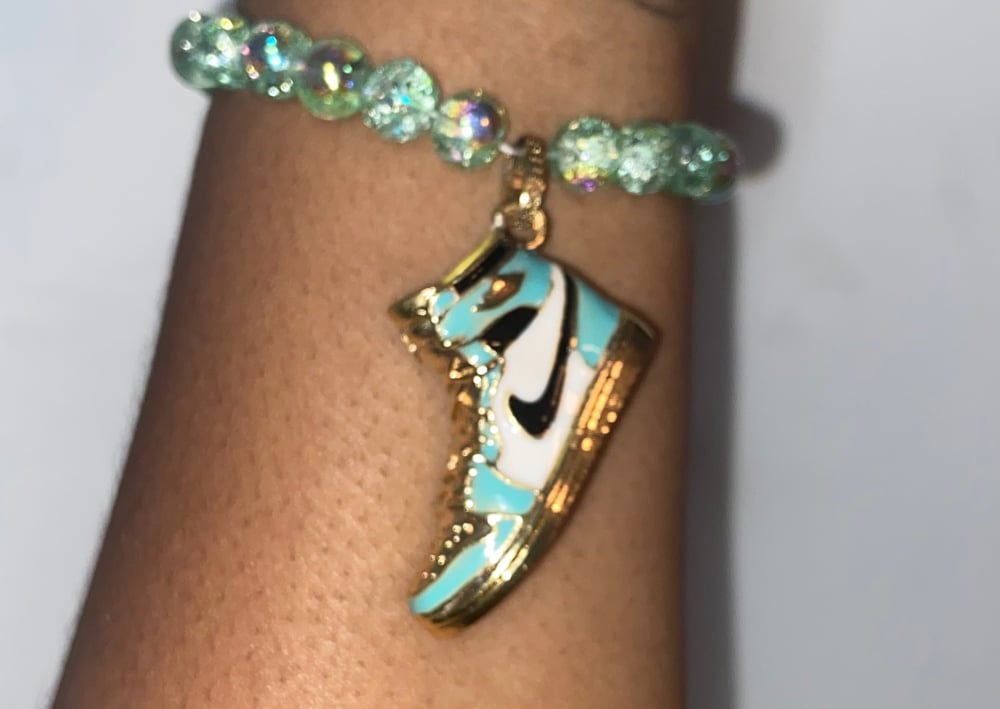 Image of Nike sneaker beaded charm bracelet 