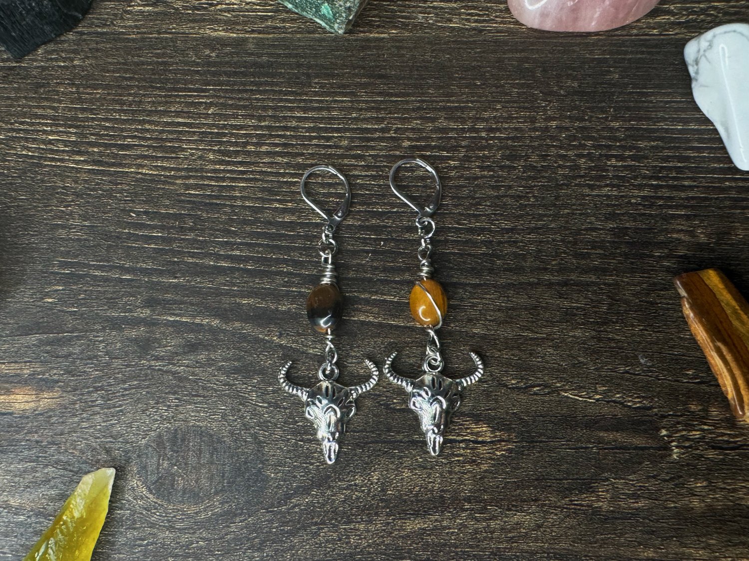 Image of "Return to Earth" Earrings w/ Tiger's Eye