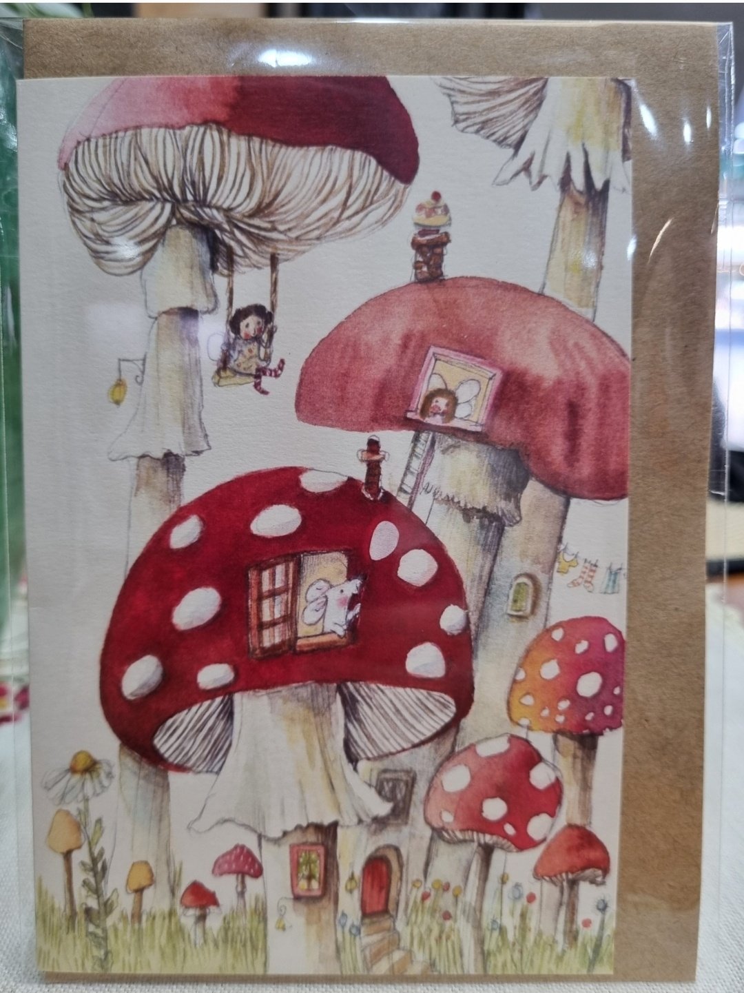Image of Anna Pignataro Card Red Mushrooms