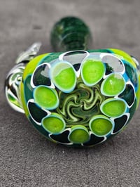 Image 3 of UV Reactive Dotstack Glass Pipe With Horn