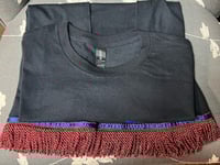 Men Black Short Sleeve Fringed Shirt