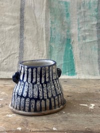 Image 1 of Medium blue vase stripes