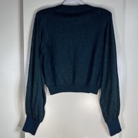 Image 4 of FREE PEOPLE let it shine teal blue metallic sweater top shirt