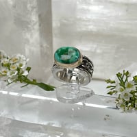 Image 1 of Emerald Valley Kingman Turquoise w/ 14K Gold Bezel~Size 6.5