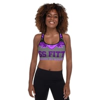 Image 1 of BOSSFITTED Purple and Grey Padded Sports Bra