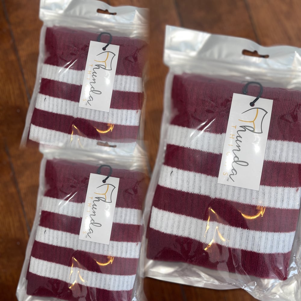 Image of Zila Garnet Thigh High Socks 