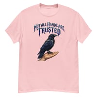 Image 8 of Trust Your Instincts Raven Unisex Graphic Tee – Gothic Raven & Hand Streetwear Design