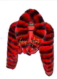 Image 1 of PRE ORDER Rex “chinchilla” custom made cropped jacket (RED) 4 weeks to ship