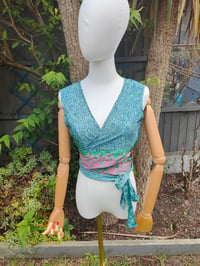 Image 6 of Pasha Co ord set top and frill wrap skirt - Jade green Pink