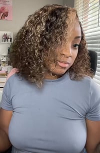Curly Highlighted Bob Wig