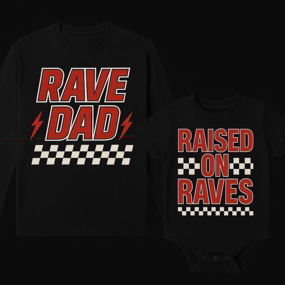 Image of Raised on Raves Kid Tee & Onesie