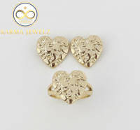 Image 1 of Nugget Heart Ring with Matching Nugget Earrings for Women, Gift For Her.  14k EP