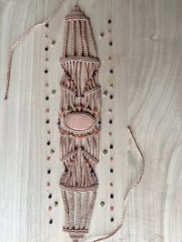 Image 2 of Peach Amazonite Micro Macrame Headband 