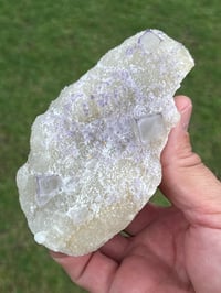 Image 6 of QR Code Fluorite On Druzy Quartz Matrix Specimen| Guizhou China #3065