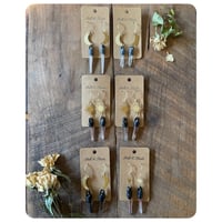 Image 1 of Brass Sun and Moon Earrings 