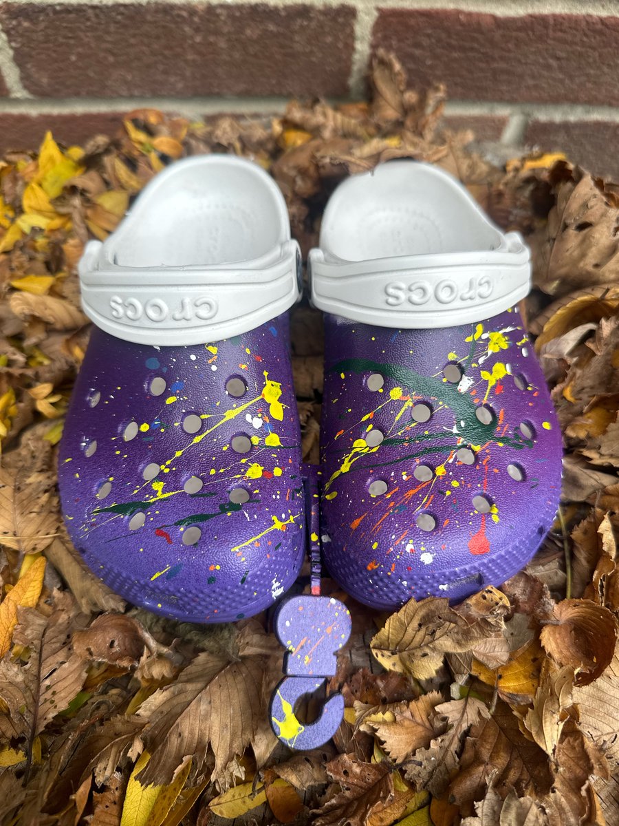 Image of Custom Painted Purple Kids Crocs by Phillip Simpson