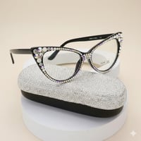Image 2 of Crystal Cat-Eye Glasses + Rhinestone Case Set | Glam Optical Eyewear