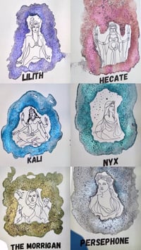 Image 2 of Mini Dark Feminine Watercolor Dot Card Palettes