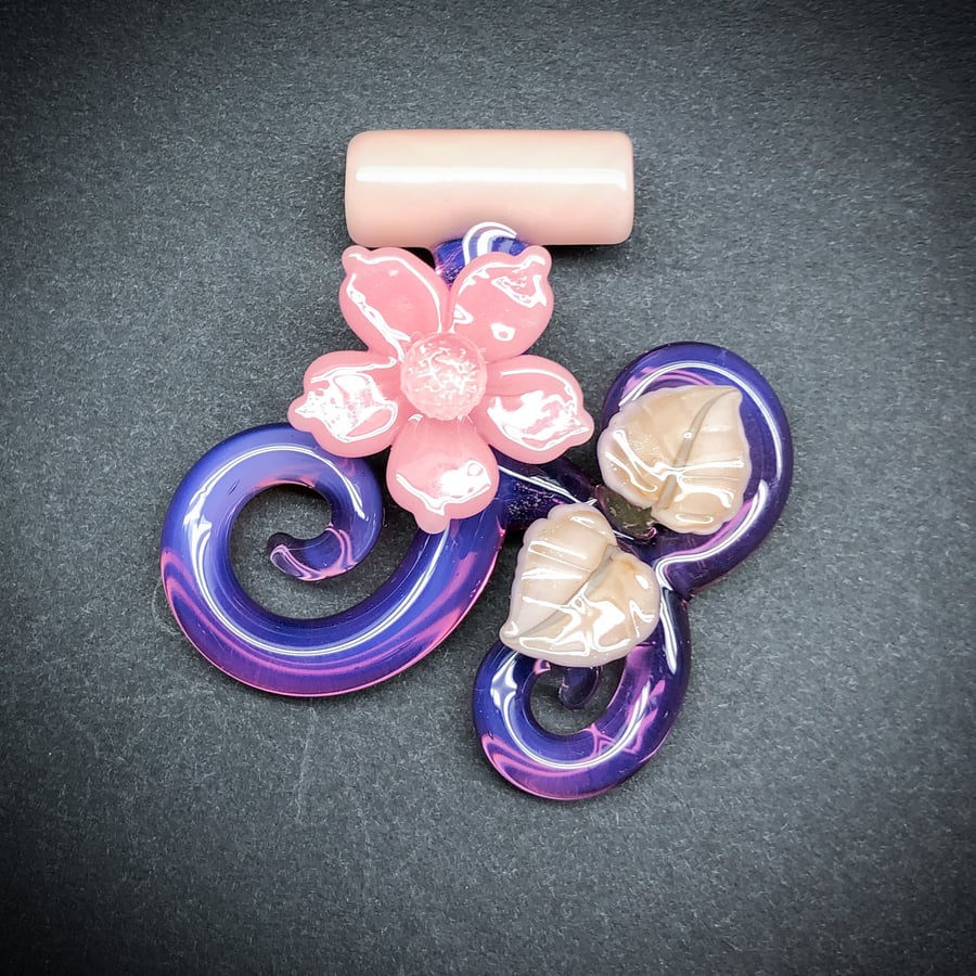 Image of Purple 'n Pink Flower Vine Pendant