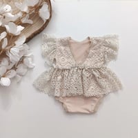 Image 4 of Newborn girls body-dress Sandria | light beige