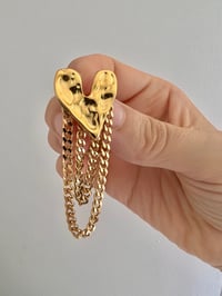 Image 2 of HEART CHAIN STUD EARRINGS 