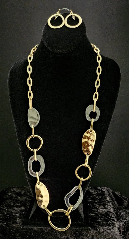 Image of Beaten Gold Necklace Set
