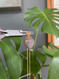 Image 3 of Gold Silver Sheen Obsidian Heart Crystal Necklace