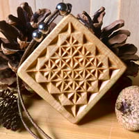 Image 2 of Diamond Chip Carved Necklace Pendant