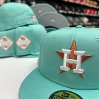 Image 1 of New Era 59Fifty 100% Cotton Green Copper (Aqua)