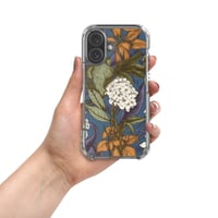 Image 7 of Art Nouveau Inspired Blue, Orange and White Boho Hippie Floral Sketch Clear Case for iPhone®