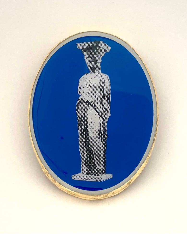Image of Caryatid Blue Oval 13cm