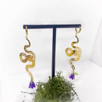 Image 2 of ‘The Violet Medusa’ // Snake Earrings 