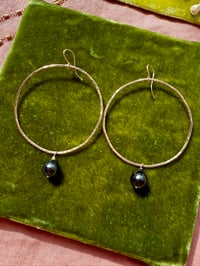 Image 1 of Tahitian pearl hoops