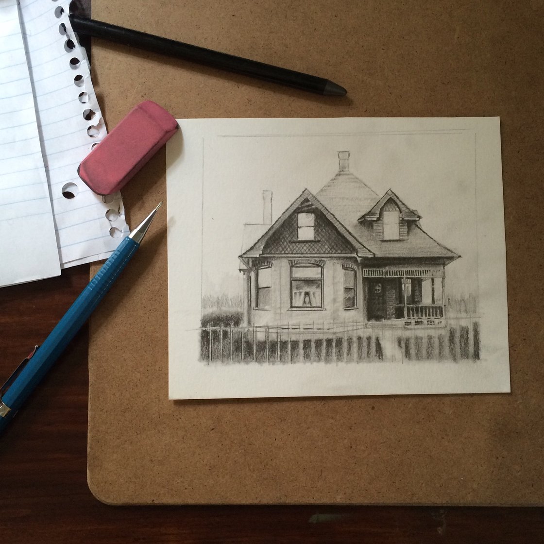 Image of Custom Home Graphite Drawing