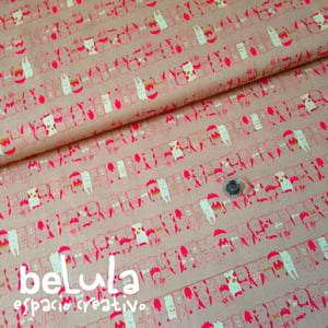 Image of Tela algodón patchwork: Animalitos rosas Cotton and Steel