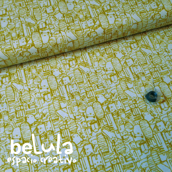 Image of Tela algodón patchwork: Animalitos verdes Cotton and Steel